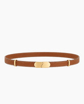 Minimalist Leather Wrap Belt with Gold-Tone Clasp