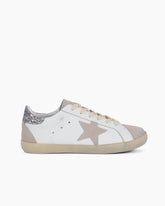 (Clean Up) White Nappa Leather Gray Star Sneakers