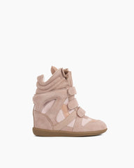 (Clean Up - US 5.5) Bekett Suede and Leather High-Top Trainers