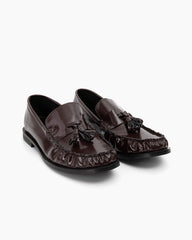 Women's Leather Loafers with Tassel Detail