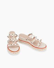 (Clean Up) Espadrille Wedges Slides Rivets Slippers