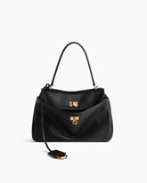 Vespera Top Handle Bag with Turn Lock Closure