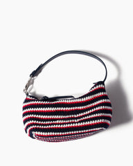 Summer Color-Stripe Crochet Top-Handle Bag