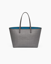 Woven Grid Structured Canvas Carryall Tote