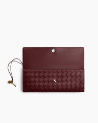 Classic Leather Top Handle Clutch with Knot Closure
