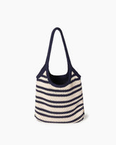 Striped Knit Shoulder Hobo Bag