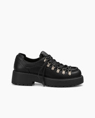 Women's Vintage Leather Lace-Up Platform Shoes