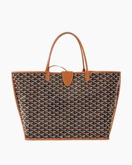 Luxury Reversible Leather Tote Bag with Closure Strap