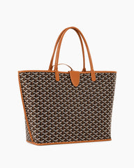 Luxury Reversible Leather Tote Bag with Closure Strap