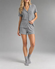 Modal Cotton Ribbed Short Sleeve Pajama Set