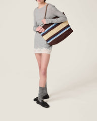 Summer Vacation Raffia Effect Woven Beach Bag
