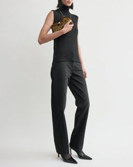 Mini T-Lock Clutch in Leopard Print Pony Hair