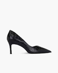 Croc-Embossed Pointed-Toe Stiletto Pumps