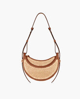 Women's Chic Handwoven Raffia Crescent Bag