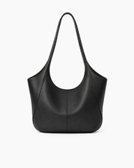 Minimalist Textured Leather Shoulder Tote Bag
