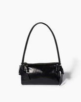 Compact Nappa Leather Bow-Accent Pouch Handbag
