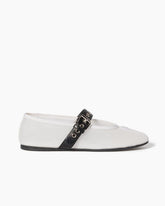 Women's Mesh Mary Jane Flats With Leather Buckle