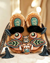 Embroidered Tiger Head Crossbody Bag