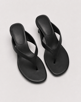 Women's Leather Thong Kitten Heel Sandals