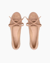 Soft Sheepskin Lace-Up Ballet Flats