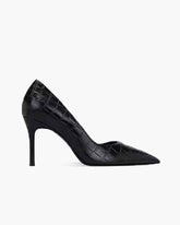 Croc-Embossed Pointed-Toe Stiletto Pumps