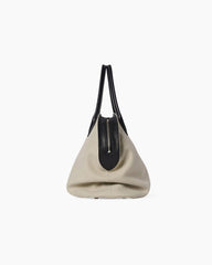 Soft Structured Canvas Leather Handle Tote