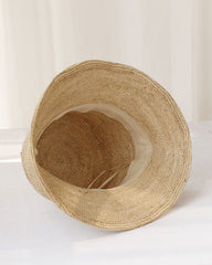 Raffia Wide Brim Bucket Hat