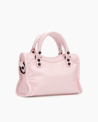 Blush Pink Studded Leather Mini Tote