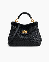 Refined Woven Leather Top-Handle Satchel