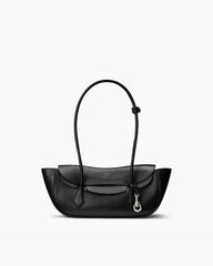 Vintage Crescent Flap Bag with Metal Hardware