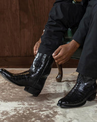 Men's Premium Crocodile Print Boot For Urban Outings