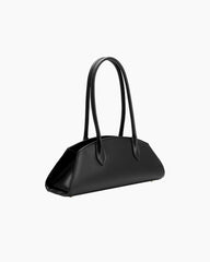 Sculpted East-West Leather Shoulder Bag