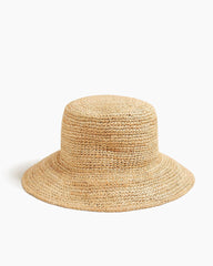 Raffia Wide Brim Bucket Hat