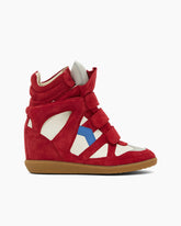 Suede Wedge Hook-and-Loop Sneakers