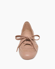 Soft Sheepskin Lace-Up Ballet Flats