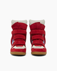Suede Wedge Hook-and-Loop Sneakers
