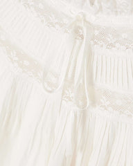 Lace Trim Cotton Mini Dress