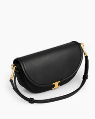 Timeless Leather Crescent Shoulder Bag