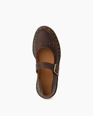 Women's Floral Embossed Leather Mary Janes Shoes