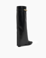 City-Promenade-Pointed-Toe-Metal-Accent-Wedge-Boots-4