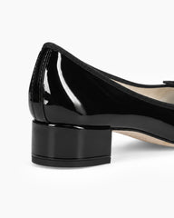 Women's Patent Leather Ballet Flats with Bow Detail