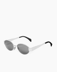 Oval Frame Sunglasses with Gold Tone Metal Detail