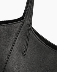 Minimalist Textured Leather Shoulder Tote Bag