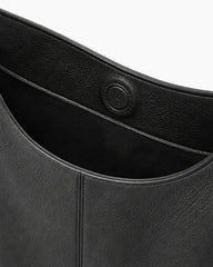 Minimalist Textured Leather Shoulder Tote Bag
