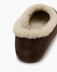 Women's Cozy Fur Trim Ballet Flats-Coffee Suede