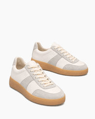 Men's Leather Suede Panel Low-Top Sneakers