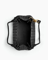 Medium Intrecciato Leather Shoulder Bag with Metal Knot Detail