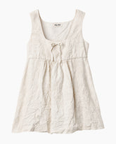 Summer Brunch Linen Bow A Line Mini Dress