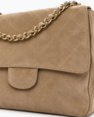 City Stroll Quilted Suede Chain Shoulder Bag