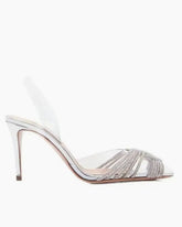 Clear Panel Rhinestone Pointed-Toe Stiletto Heels